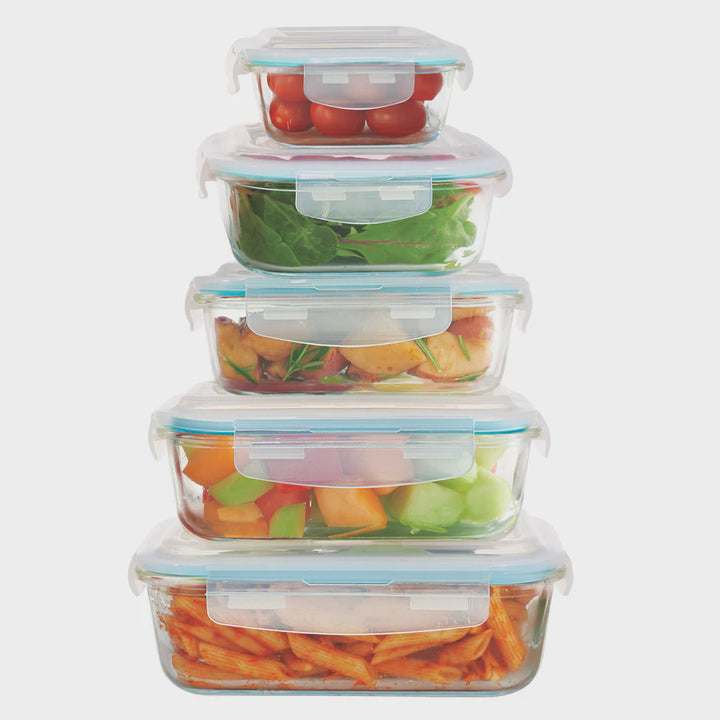 BENE CASA Storage Container BC-99424 10PCS Glass