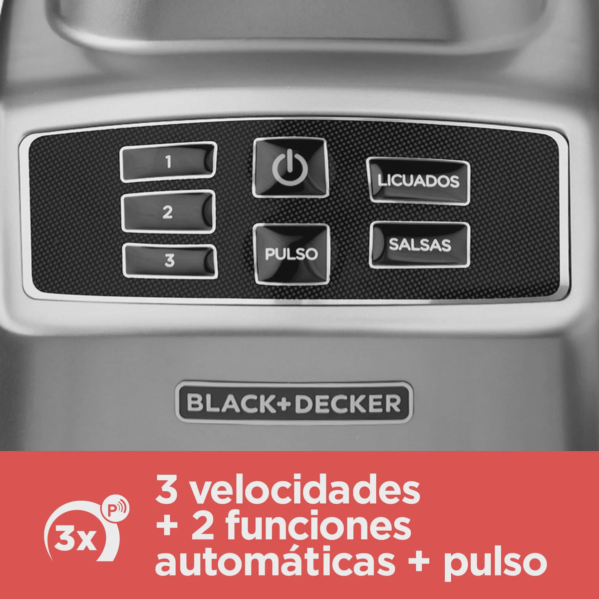 BLACK AND DECKER Blender Black & Decker BL1840MS Glass Mug Silver