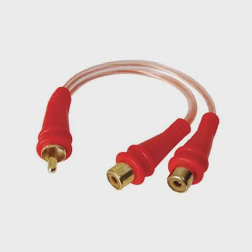 AUDIO PIPE Lead 1 Rca Male to 2 Rca Female 6" BMS-G-YM-2F Y Type Splitter