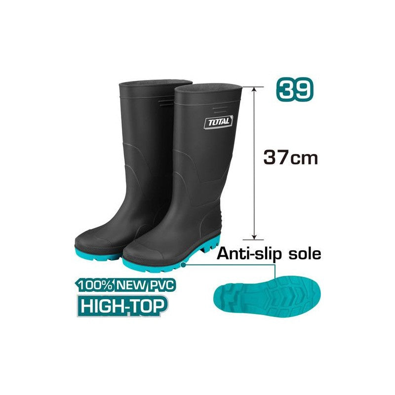 TOTAL Long Boots TSP302LAB Black Rubber