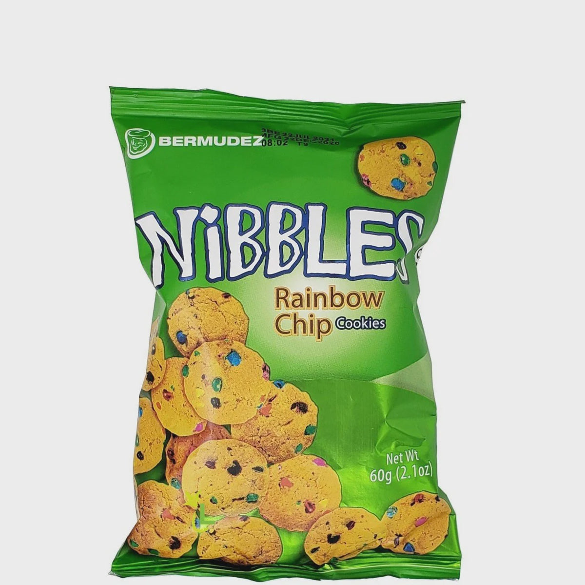 NIBBLES Bermudez Rainbow Chip Cookies 60G 2.1OZ