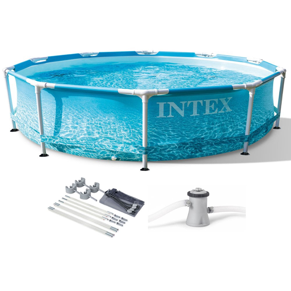 INTEX Pool 28207 10' X 30" Metal Frame 3.1M with Pump Filter