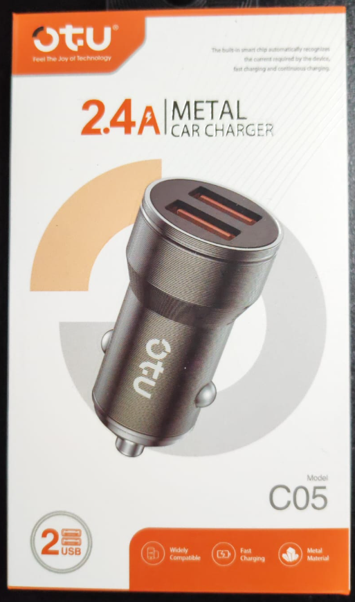 OTU Charger Car C05 Metal Car Charger 2.4A 2USB Fast Charging