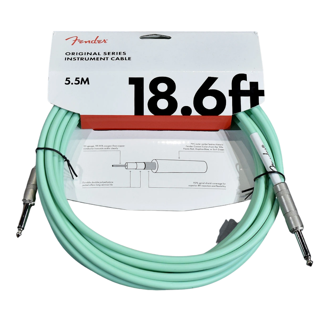 FENDER Lead 1 1/4" Male Mono to 1 1/4" Male Mono 18.6FT Cable 099-0520-058 Surf Green Guitar