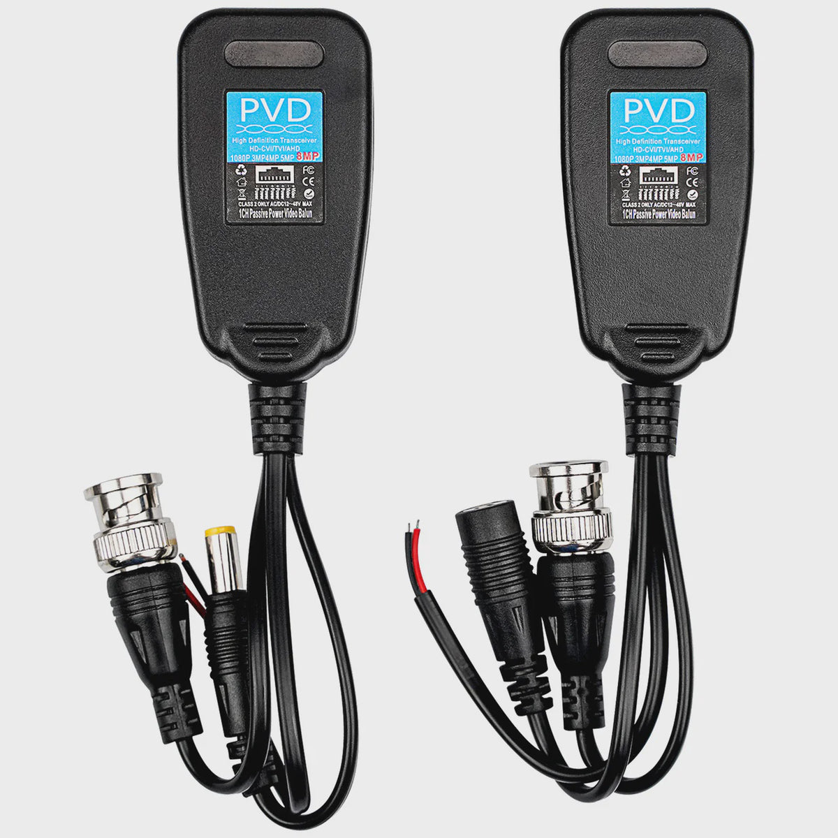 NIPPON AMERICA Plug Bnc Male with Cable Connector CC-SR250 Video Balun Via Utp CAT5/6 2PCS Pack Adaptor Na