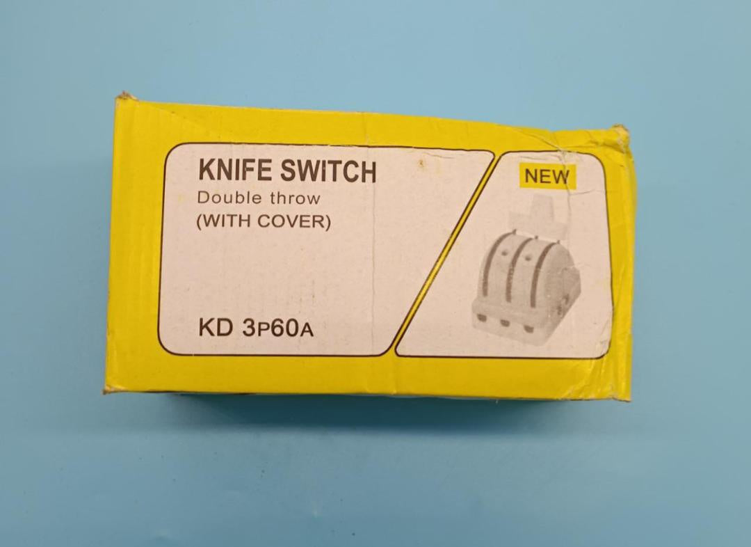 Throwover Switch 60AMP 3 Pole Knife Switch Double Throw with Cover Kd 3P60A