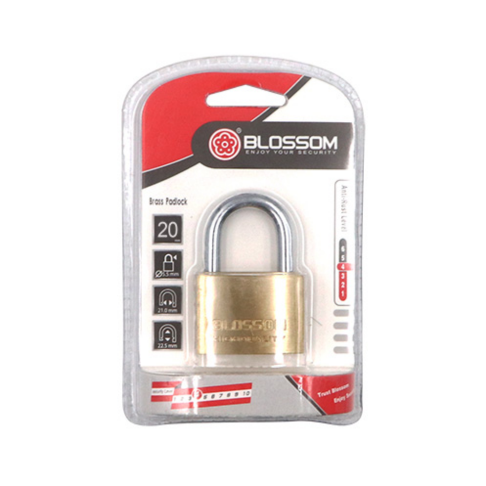 BLOSSOM Padlock 20MM Brass GWP-BC1620