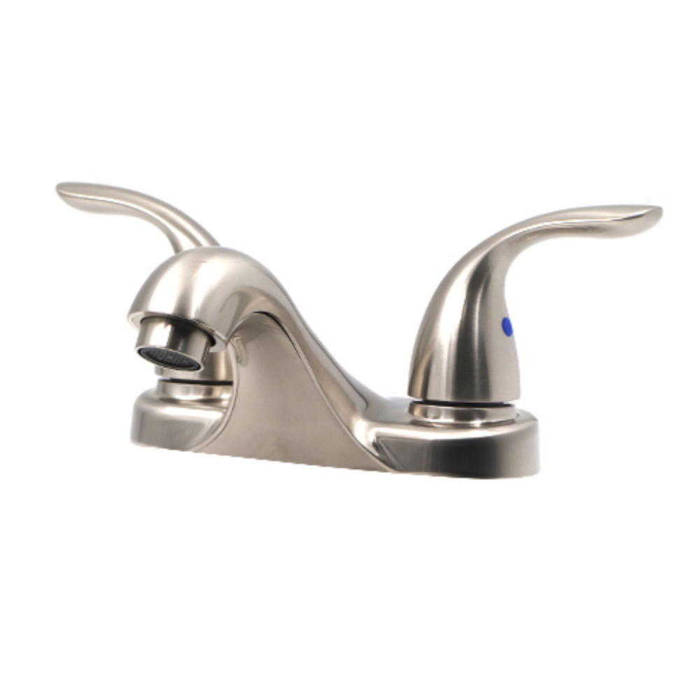 KIOTTO Faucet Bathroom Double Handle Brush Nickle LNF-K5B2007BN