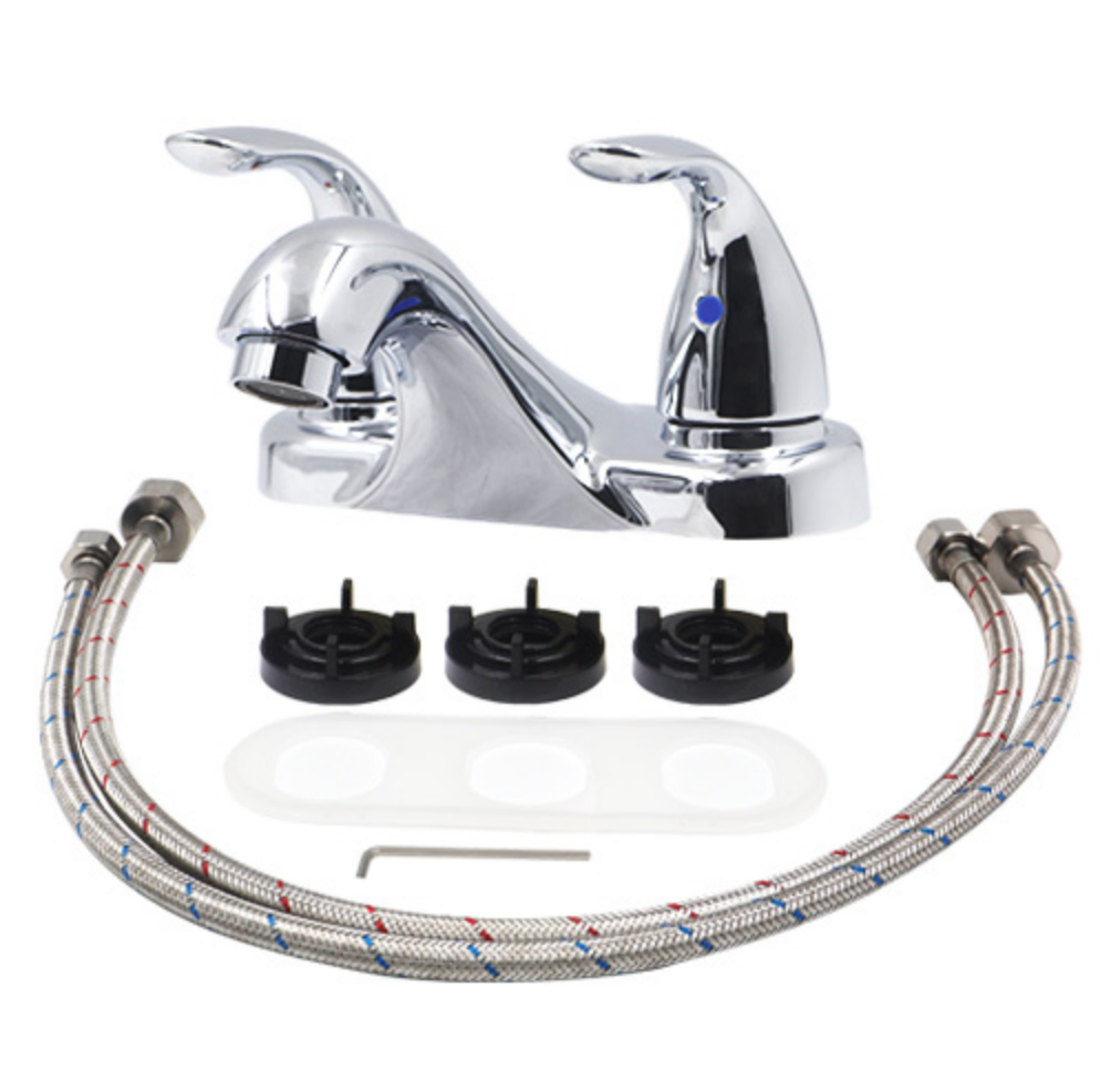 KIOTTO Faucet Bathroom Double Handle Chrome LNF-K5B2007C
