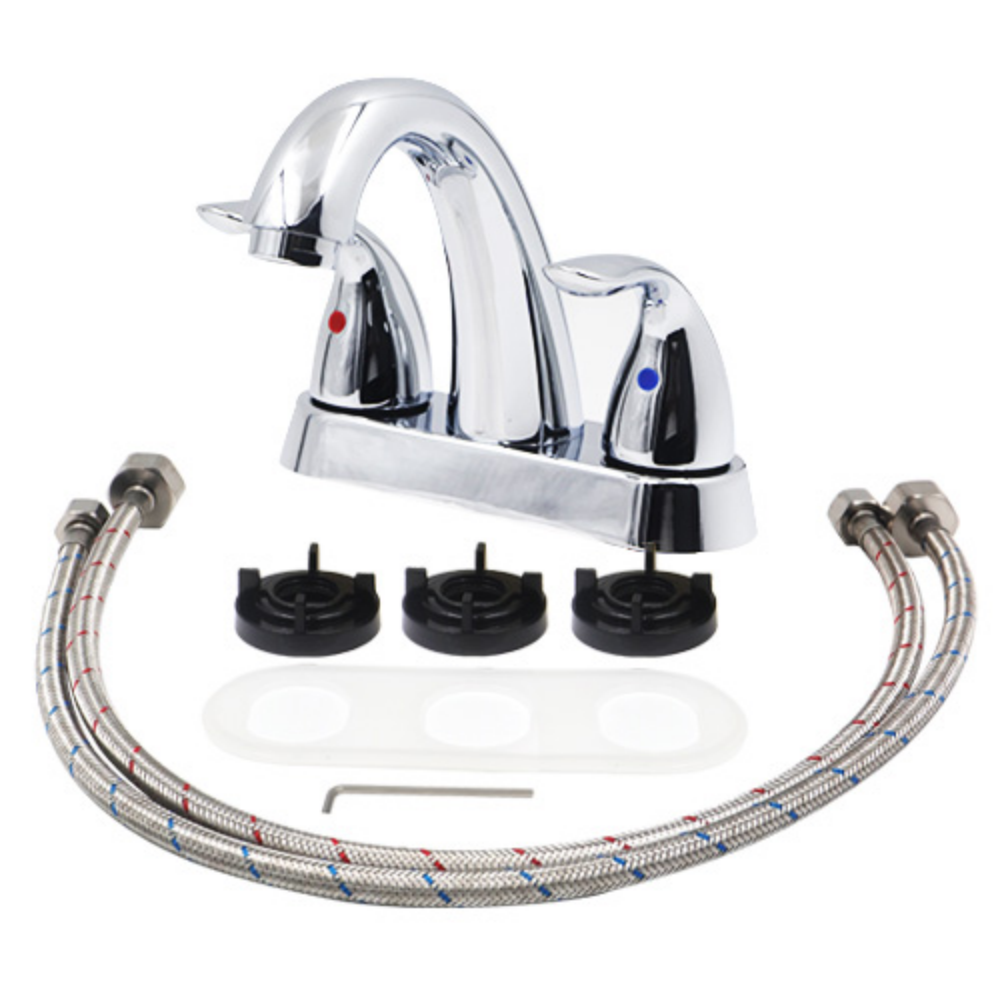 KIOTTO Faucet Bathroom Double Handle Chrome Irena LNF-K5B2008C
