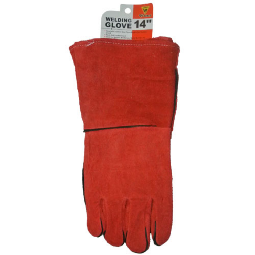 WOTECT Gloves Welders 14" Red Leather GSH-WWG2100