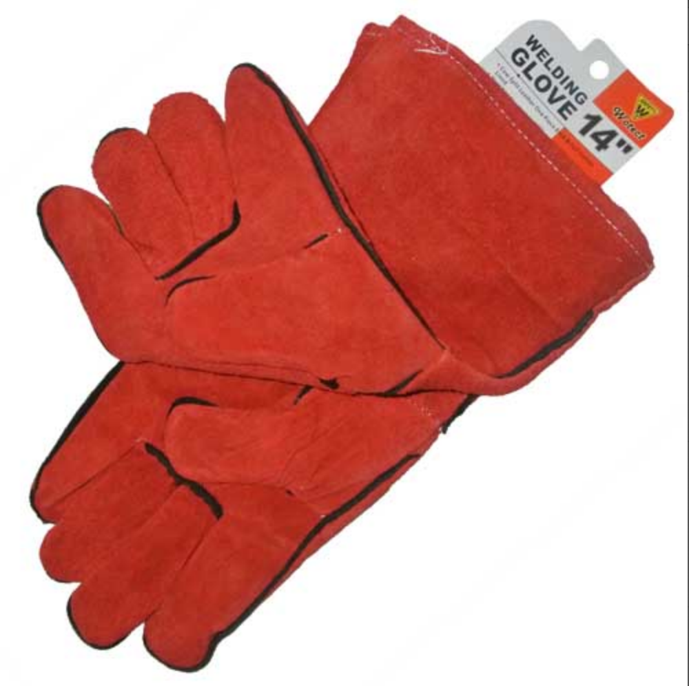 WOTECT Gloves Welders 14" Red Leather GSH-WWG2100