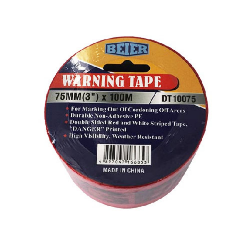 BEIER Tape Warning Danger 75MM X 100M(3"X328') GSJ-DT10075