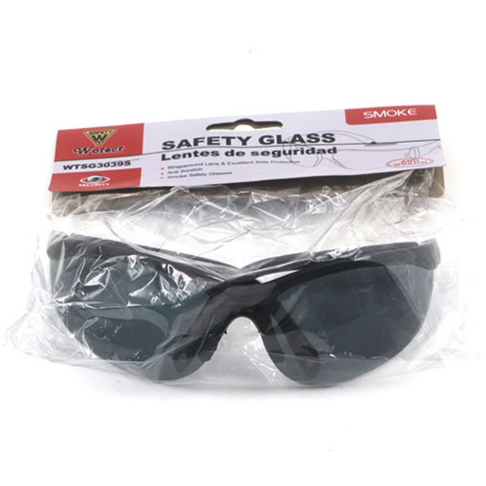 WOTECT Safety Glass Smoke Lens Black Adjustable Frame GSD-WTSG3039S