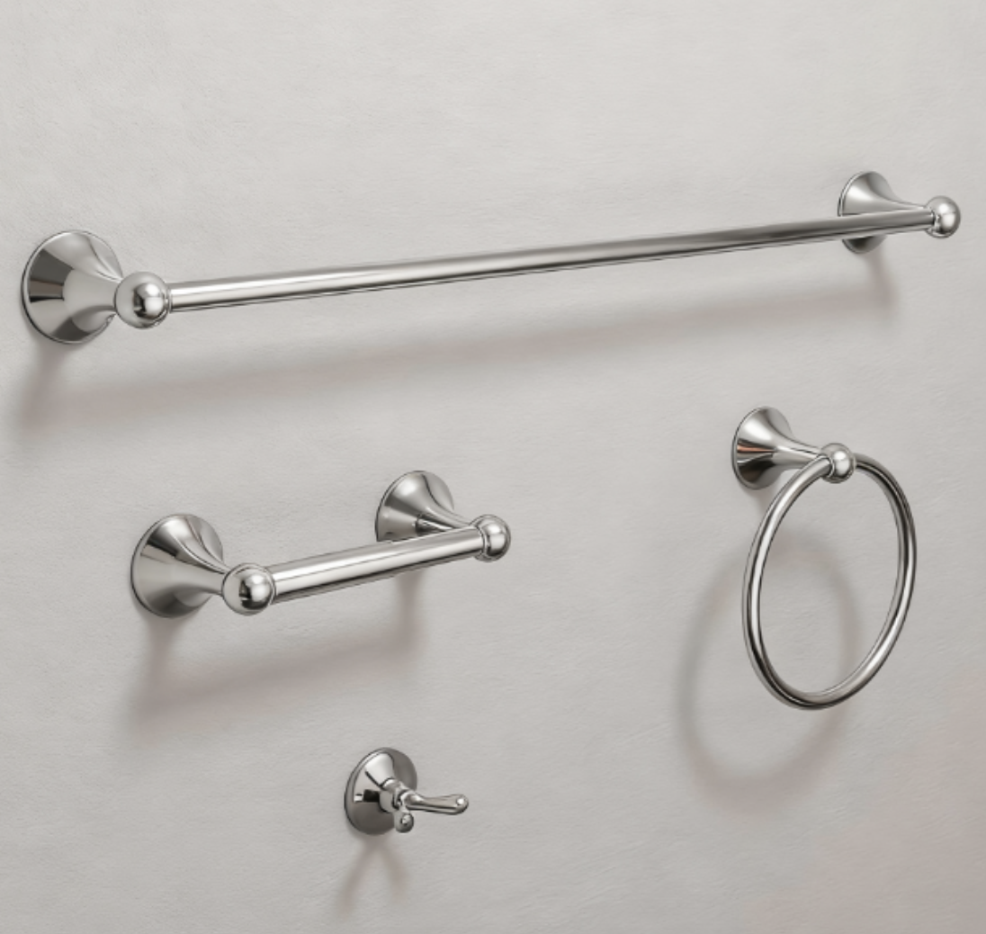 KIOTTO Bathroom Accessories Set 4PCS Chrome GNW-PC4001CP