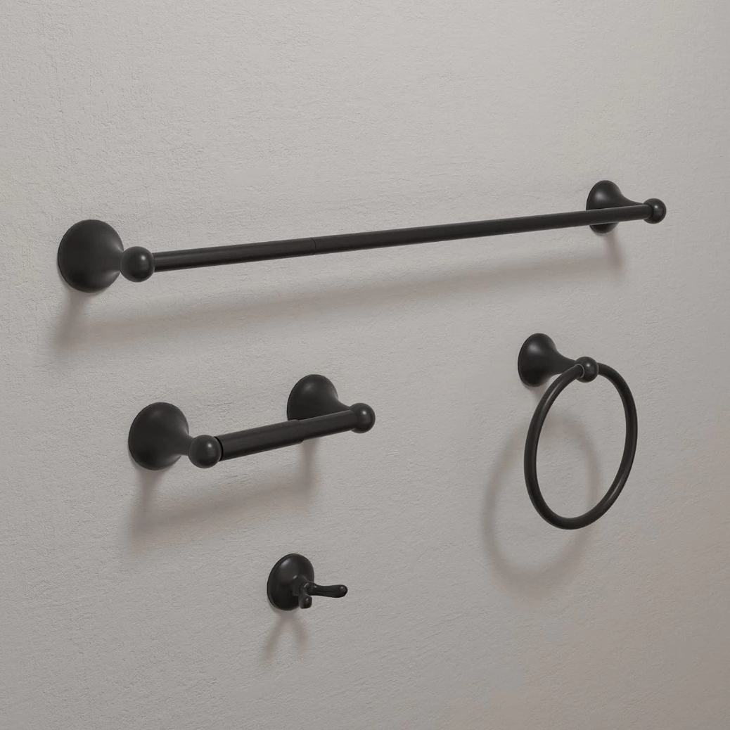 KIOTTO Bathroom Accessories Set 4PCS Matt Black GNW-PC4001MB
