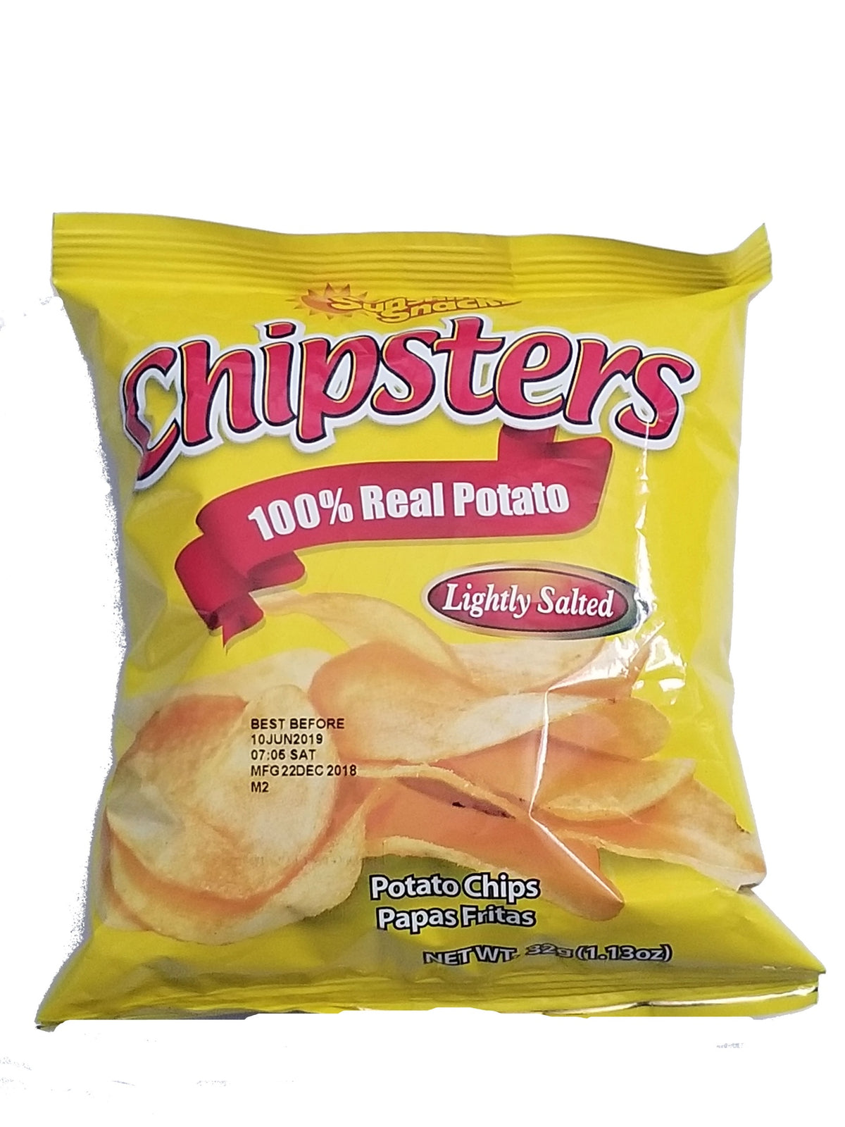 SUNSHINE SNACKS Chipsters Potato Chips Lightly Salted 32G 1.13OZ