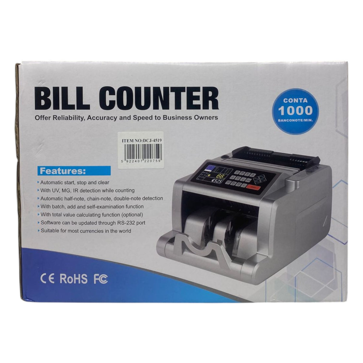 Money Counting Machine DCJ-4519 Bill Counter UV/MG