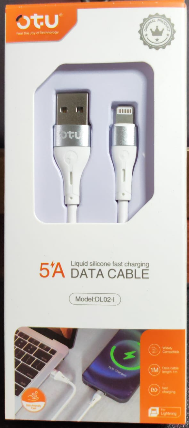 OTU Charger Cable USB DL02-I 1M Lighting 5A Fast Charging Data Cable Liquid Silicone