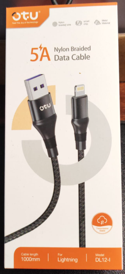 OTU Charger Cable USB DL12-I 1M Lightning 5A Data Cable Nylon Braided