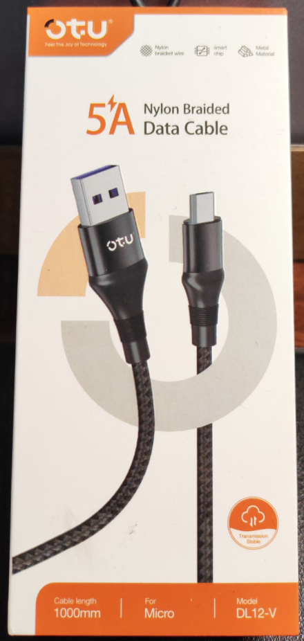 OTU Charger Cable USB DL12-V 1M Micro 5A Data Cable Nylon Braided