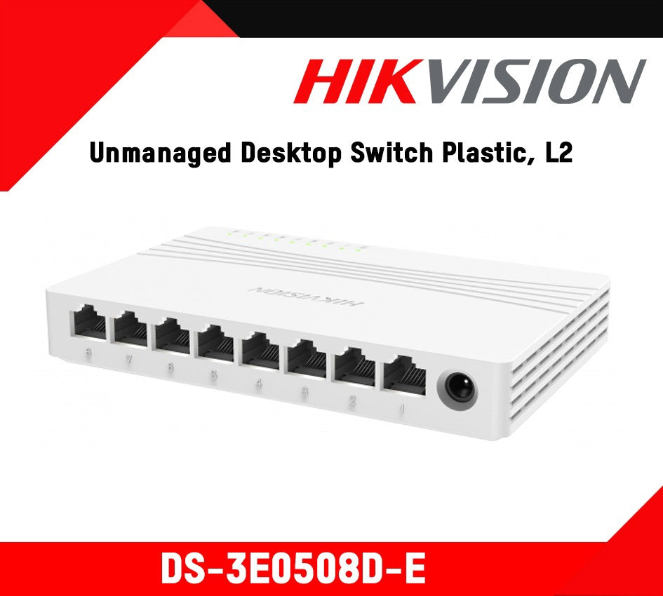 HIKVISION Security Computer Hub Switch 8 Port DS-3E0508D-E Gigabit