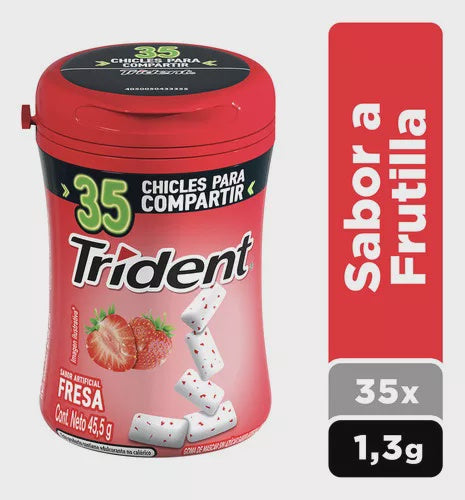 TRIDENT Strawberry Flavor Gum Sugar Free 35-PIECES