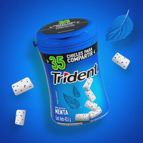 TRIDENT Peppermint Flavor Gum Sugar Free 35-PIECES