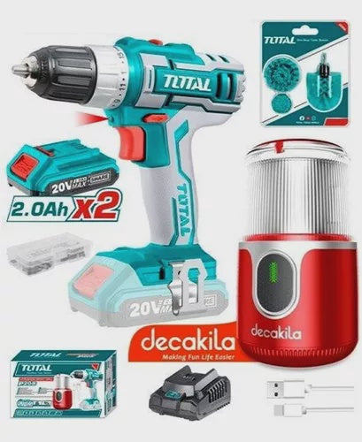 TOTAL Drill Gun + Coffee Grinder UTOSLI23013 20V Lithium Ion 2AH 11111