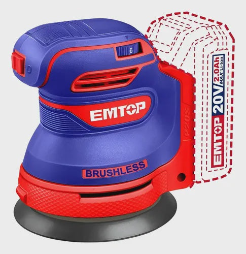 EMTOP Sander ELROS2002 Random Orbit 20V LITHIUM-ION