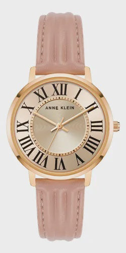 ANNE KLEIN Watch Women Textured Strap Pink / Grey 3836