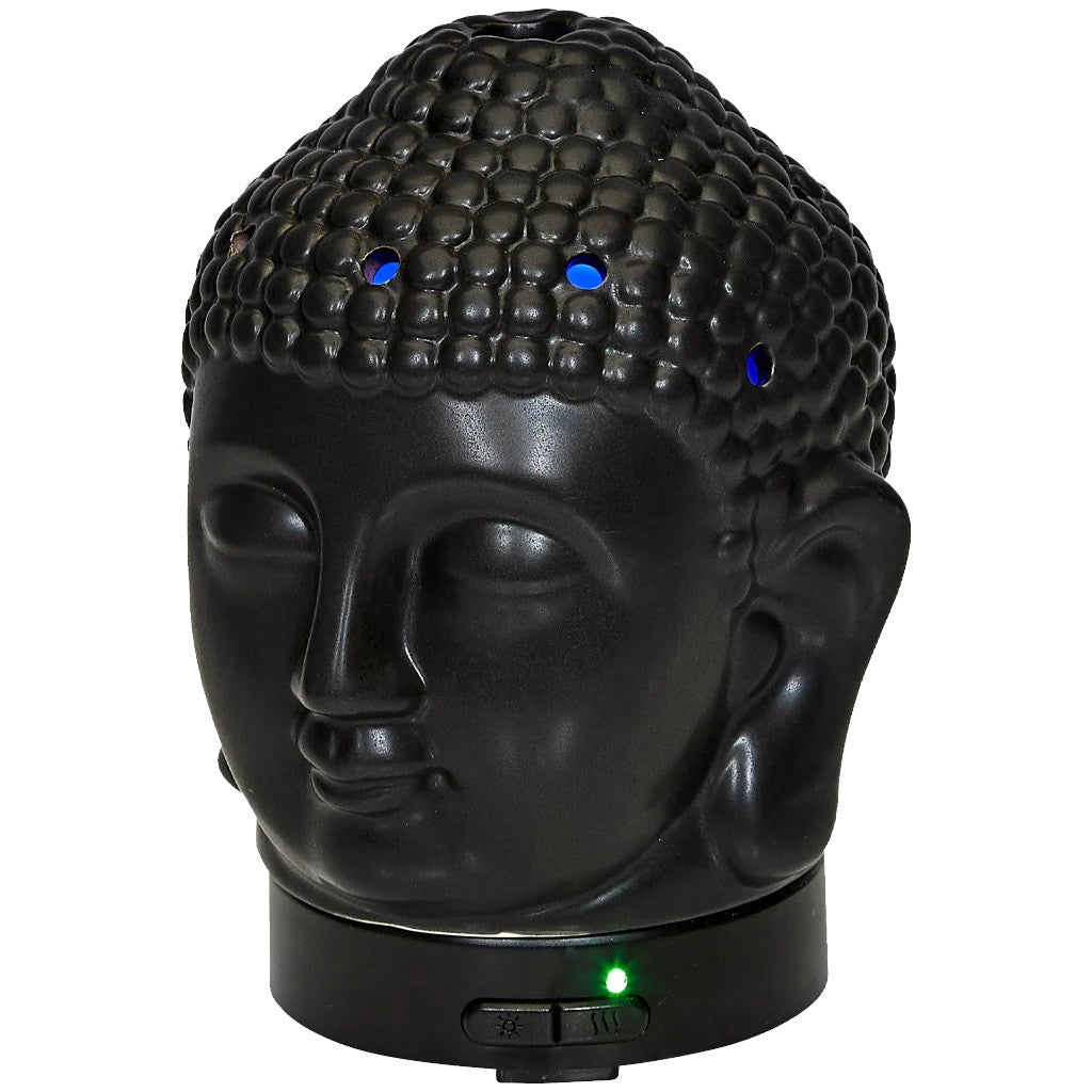 AROMAR Oil Diffuser Ultrasonic Ceramic Head Black with 7 Color LED Lights 100ML 90601