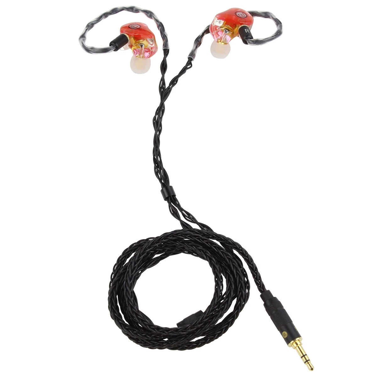 BLASTKING Earpiece Earbuds IBKE-EARBUDS-8017-RED Translucent Red Wired with Pro Aluminum Case