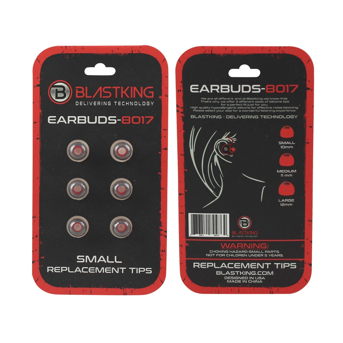 BLASTKING Replacement Tips Earbuds IBKE-EARBUDS-8017-RTS Small 10MM Silicone Earplugs