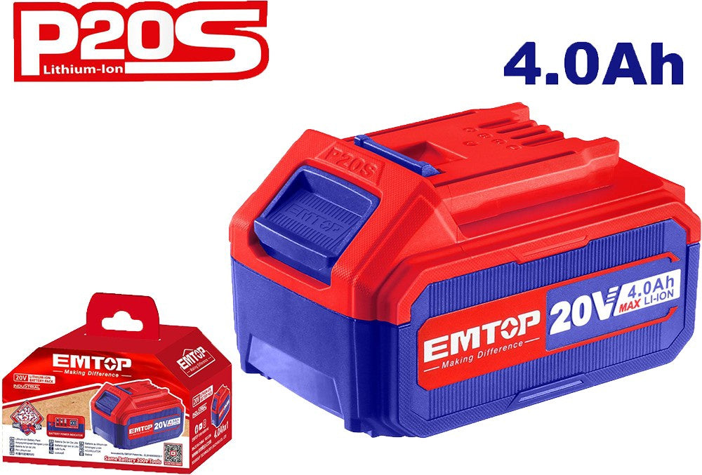 EMTOP Battery Pack 20V 4.0AH EBPK20021 LITHIUM-ION