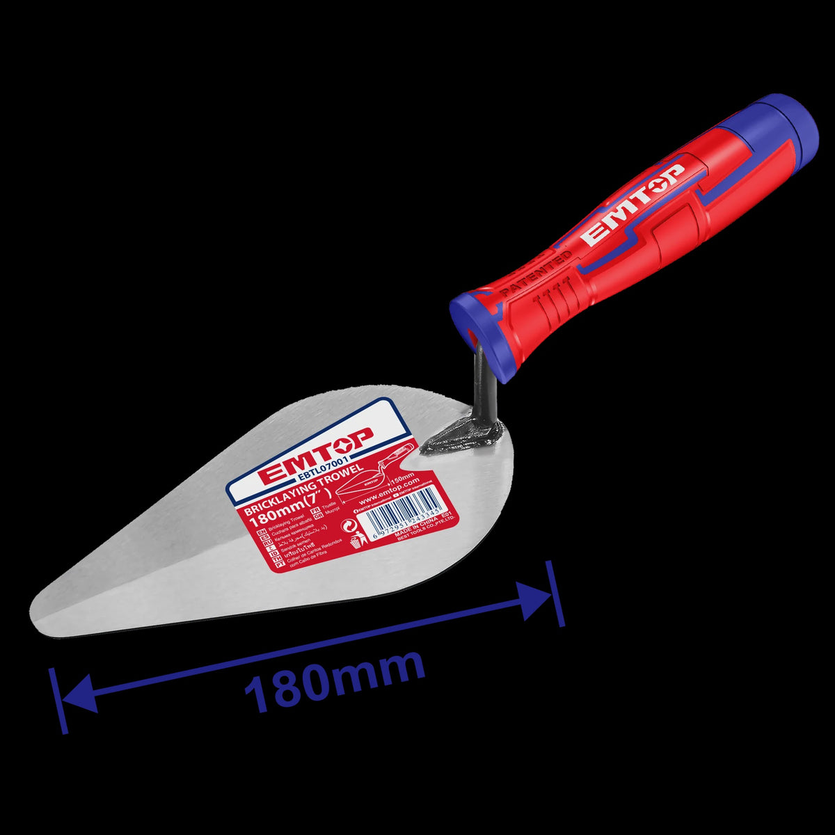 EMTOP Trowel 7" 180MM EBTL07001 Bricklaying . .