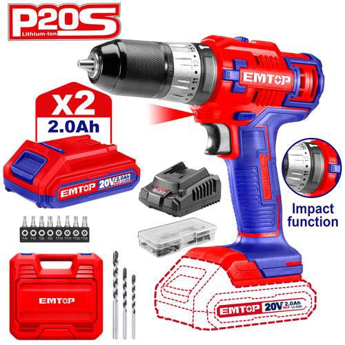EMTOP Drill Gun ULCIDL6200128 20V Lithium Ion Impact