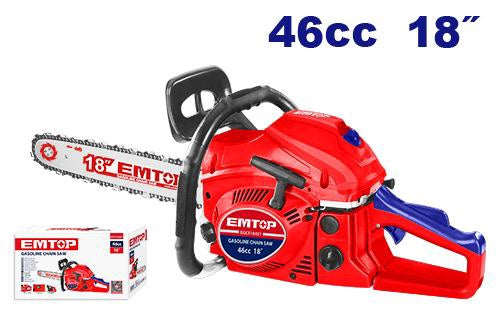 EMTOP Chainsaw EGCS18451 18" 46CC with Bar and Chain
