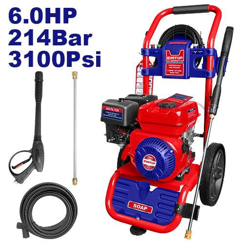 EMTOP Pressure Washer EHPWG6001 Gas 3100PSI 214BAR