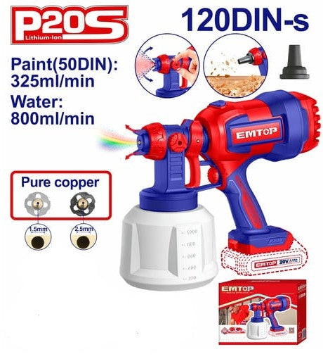 EMTOP Spray Gun ELSG2004 20V LITHIUM-ION