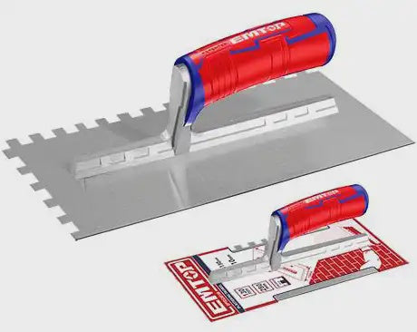 EMTOP Steel Float EPTES28138 Notch Plastering Trowel with Teeth . .