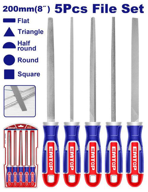EMTOP File Set 5PCS ESFSS0501 8" Steel