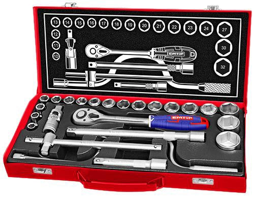 EMTOP Socket Set 24PCS 1/2" ESKT12243