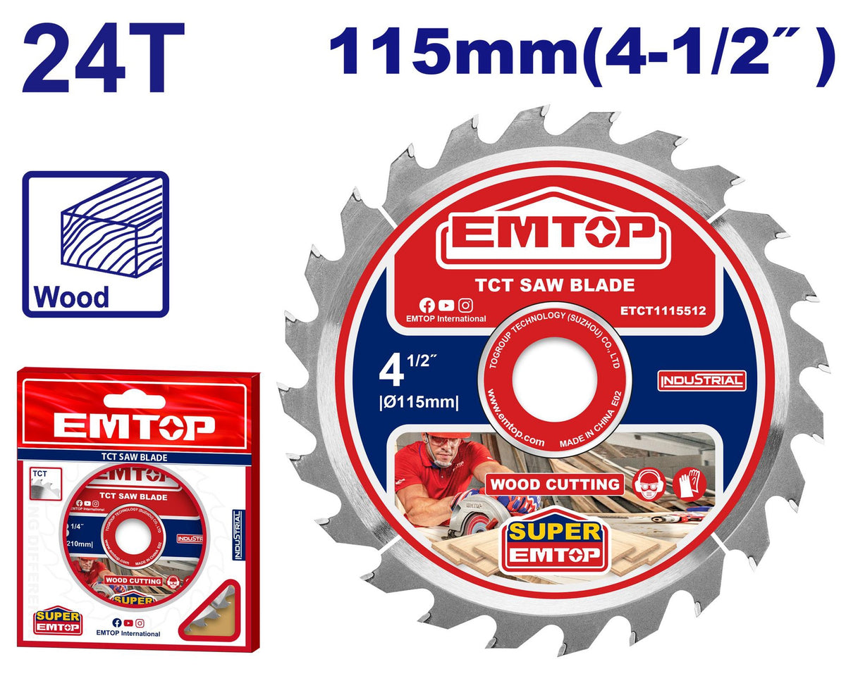 EMTOP Blade Circle Saw 4 1/2" 115MM 24T ETCT1115512