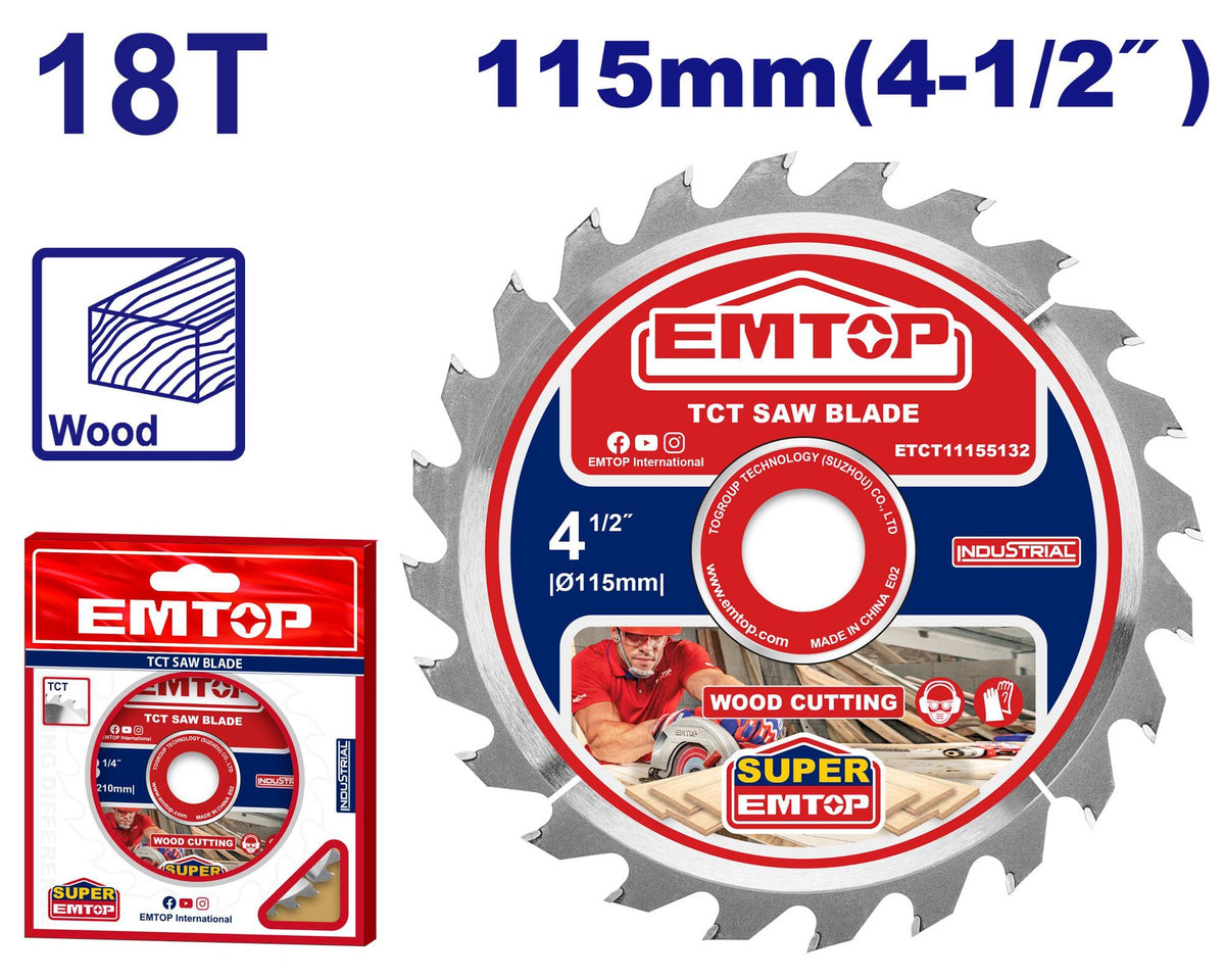 EMTOP Blade Circle Saw 4 1/2" 115MM 18T ETCT11155132