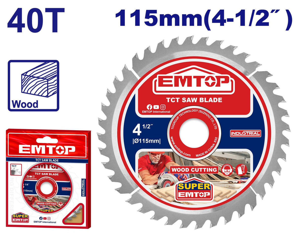EMTOP Blade Circle Saw 4 1/2" 115MM 40T ETCT111555
