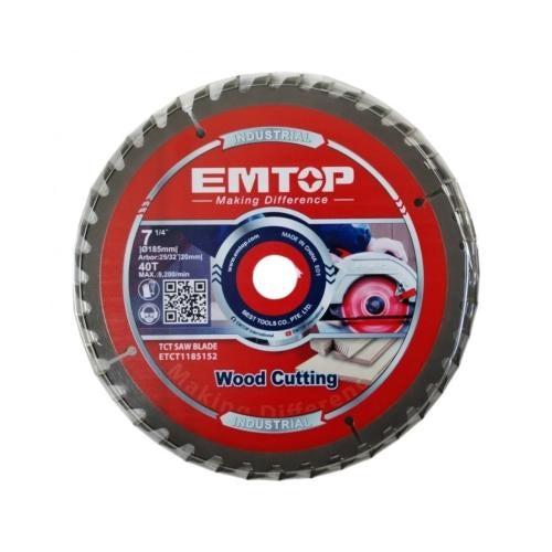 EMTOP Blade Circle Saw 7 1/4" 185MM 40T ETCT1185152