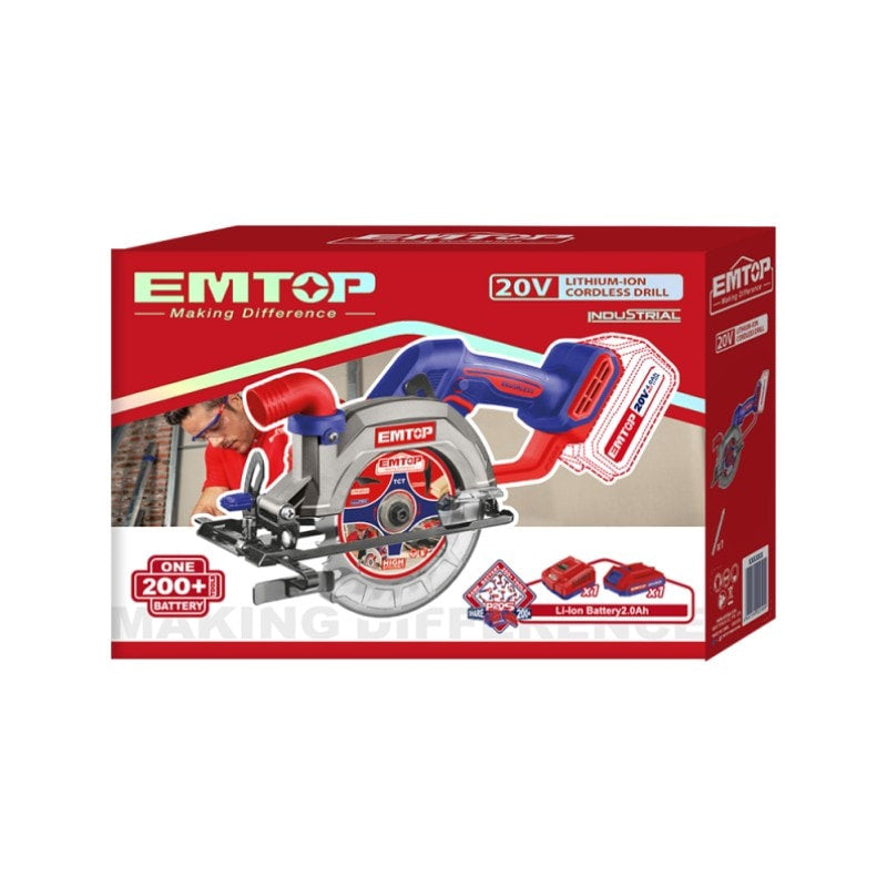 EMTOP Saw Circular ELCS1402 Cordless 20V LITHIUM-ION