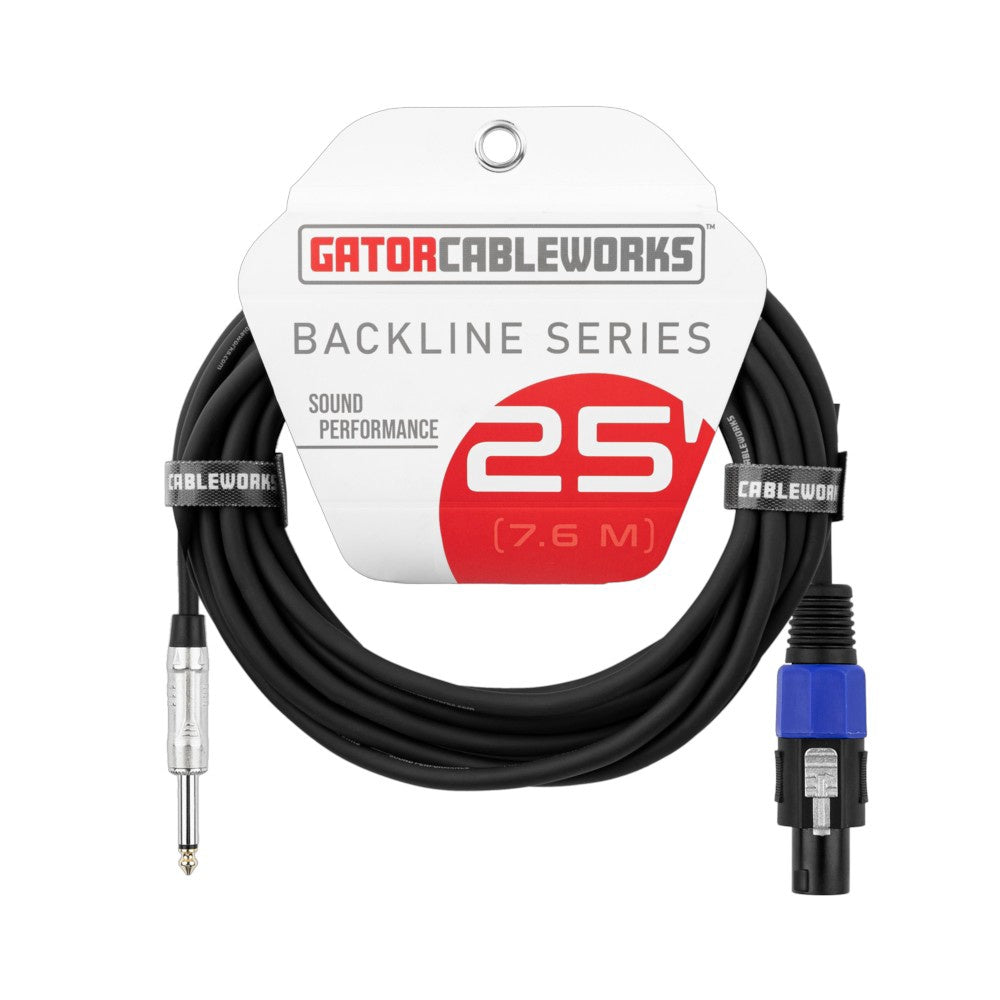 GATOR CABLE WORKS Lead 1 1/4" Male Mono to 1 Speakon Male 25FT GCWB-SPK-25-1TL Gator