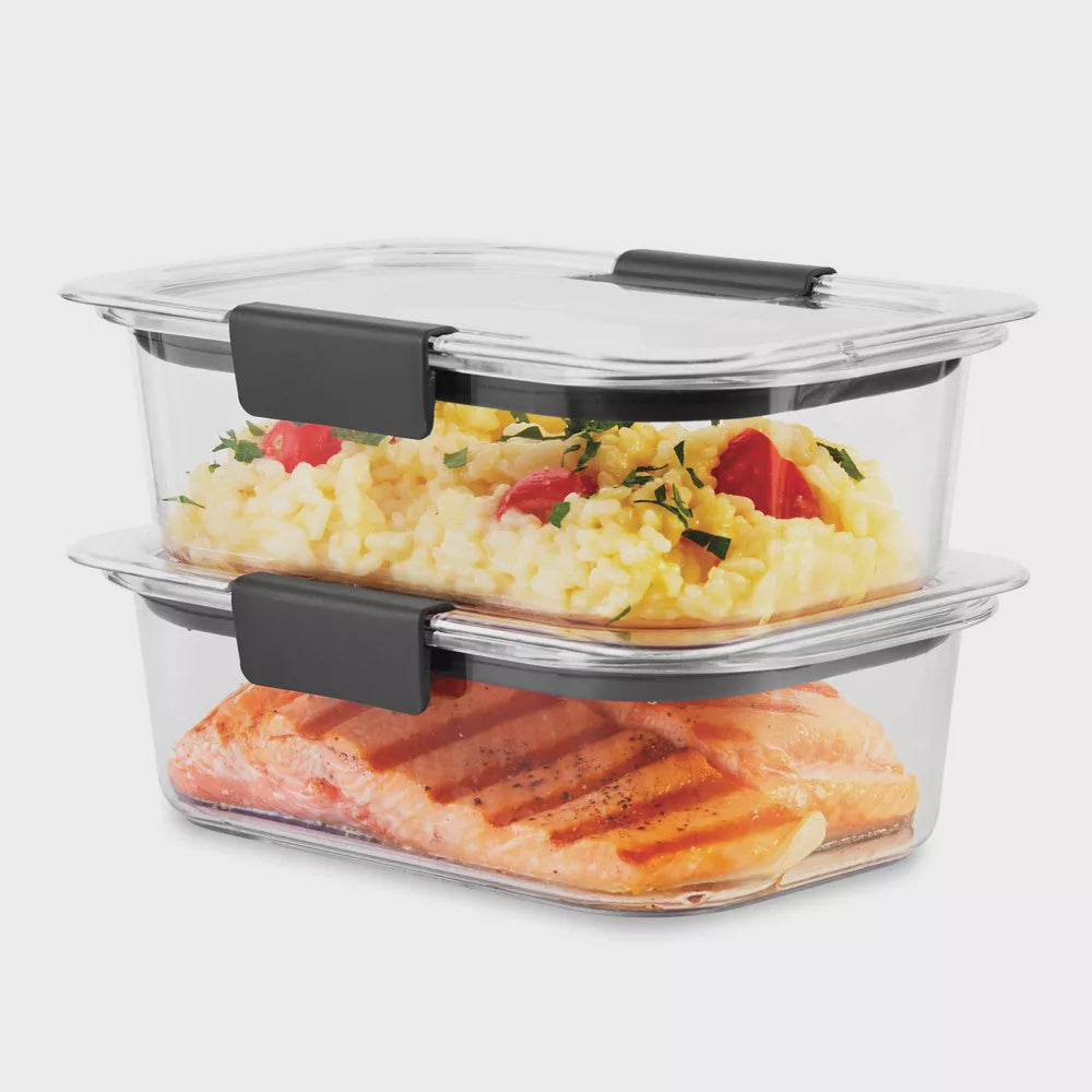 RUBBERMAID Food Bowl Brilliance Stainshield Plastic 2PCS 2134968